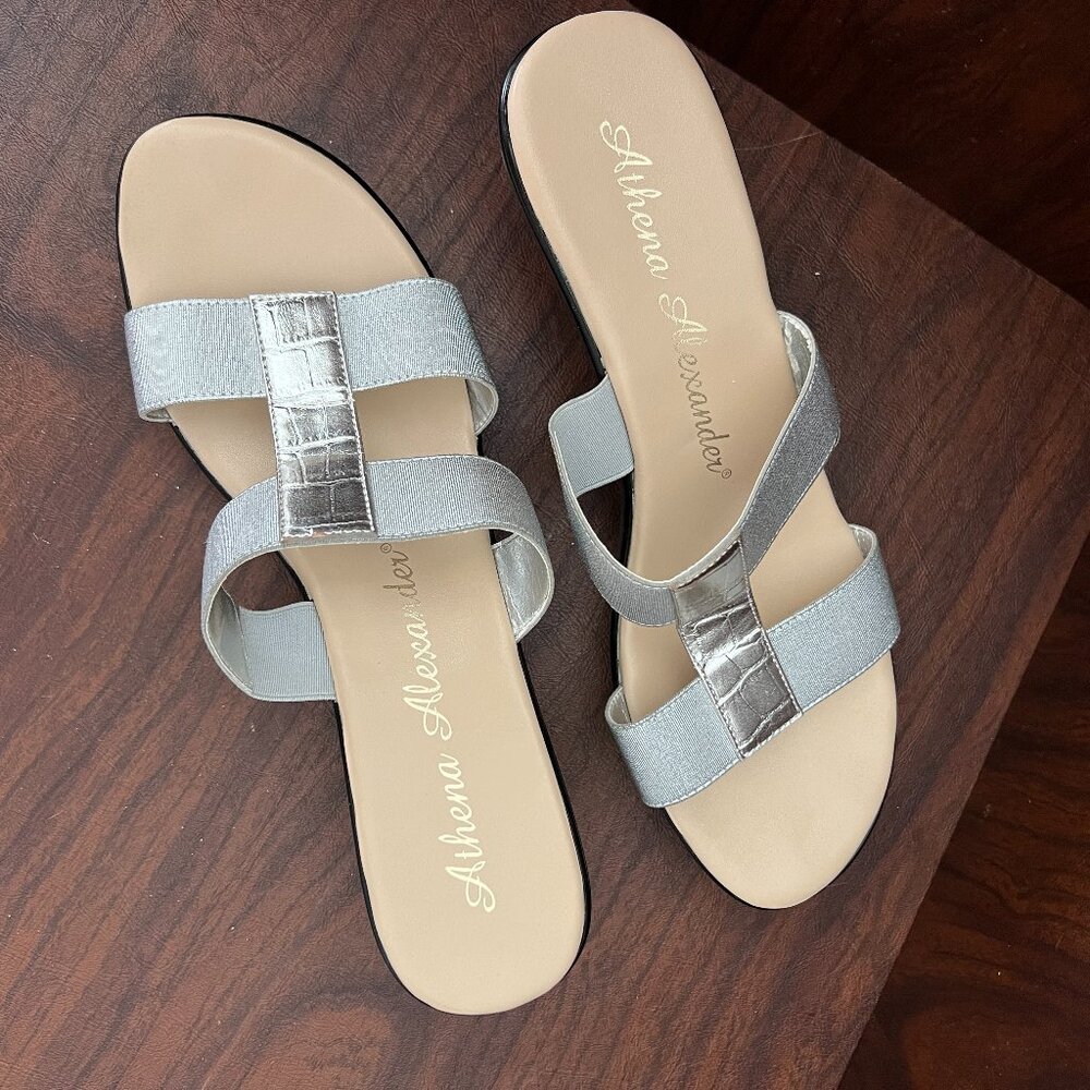 Athena Alexander silver wedge sandal size 12
